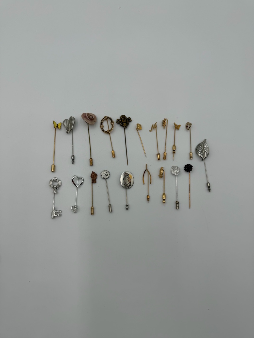 Set of 20 assorted antique and vintage stick pins